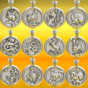 999足银十二生肖老鼠纯银实心吊坠复古福鼠本命年挂件银鸡钥匙扣