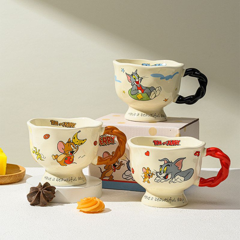 猫和老鼠马克杯家用高颜值可爱陶瓷女办公室咖啡早餐牛奶杯伴手礼