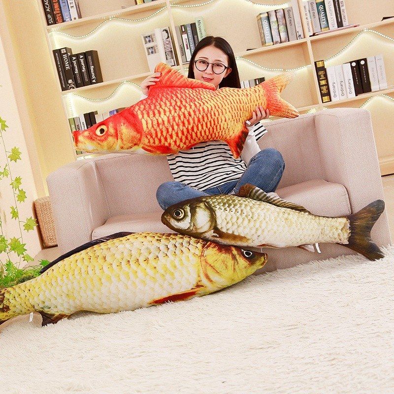 创意仿真鱼宠物猫玩具 猫薄荷鱼逗猫棒猫咪玩偶公仔抱枕