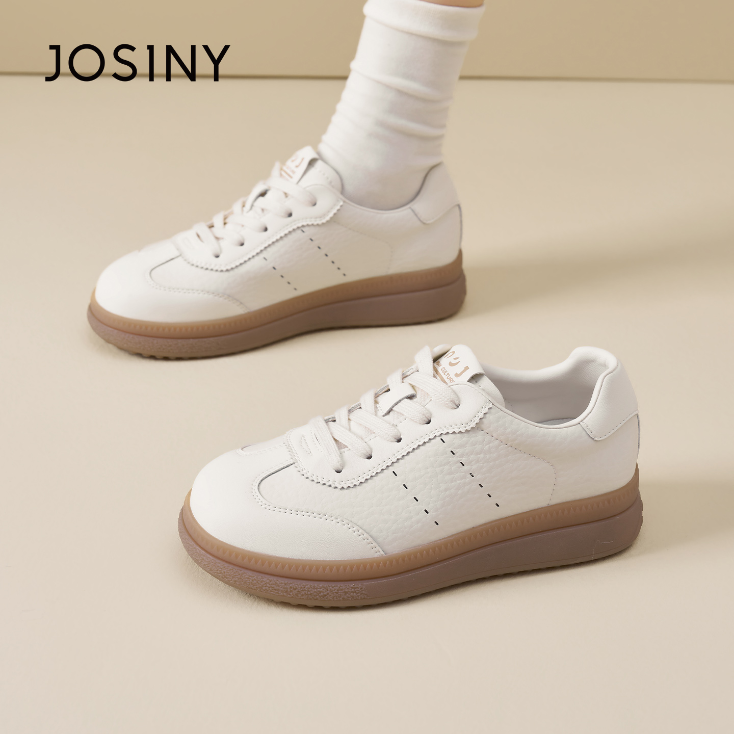 卓诗尼2026春季新款运动小白鞋时尚舒适休闲鞋潮流百搭复古德训鞋