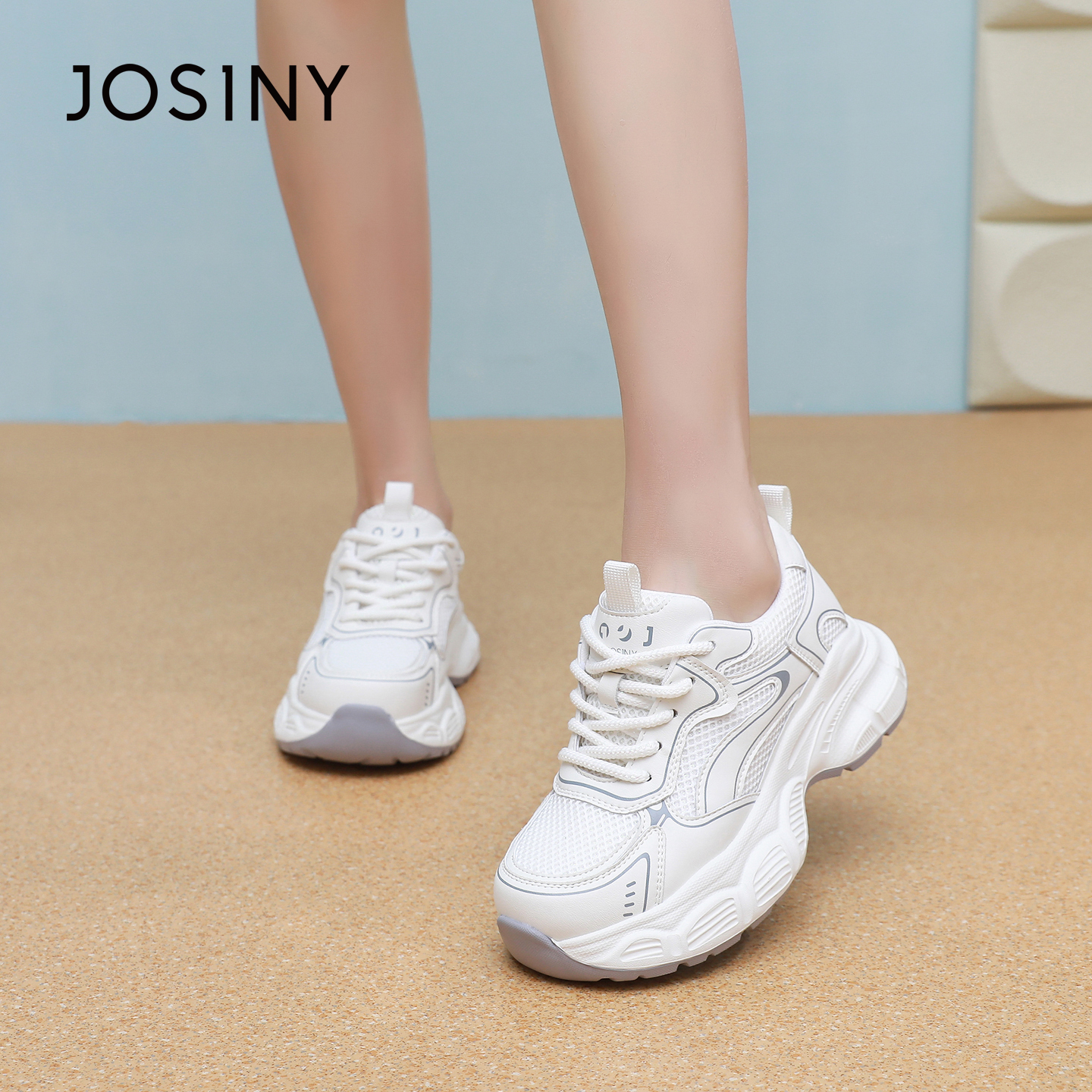 卓诗尼2025秋季新款显瘦老爹鞋时尚舒适运动鞋潮流百搭厚底休闲鞋