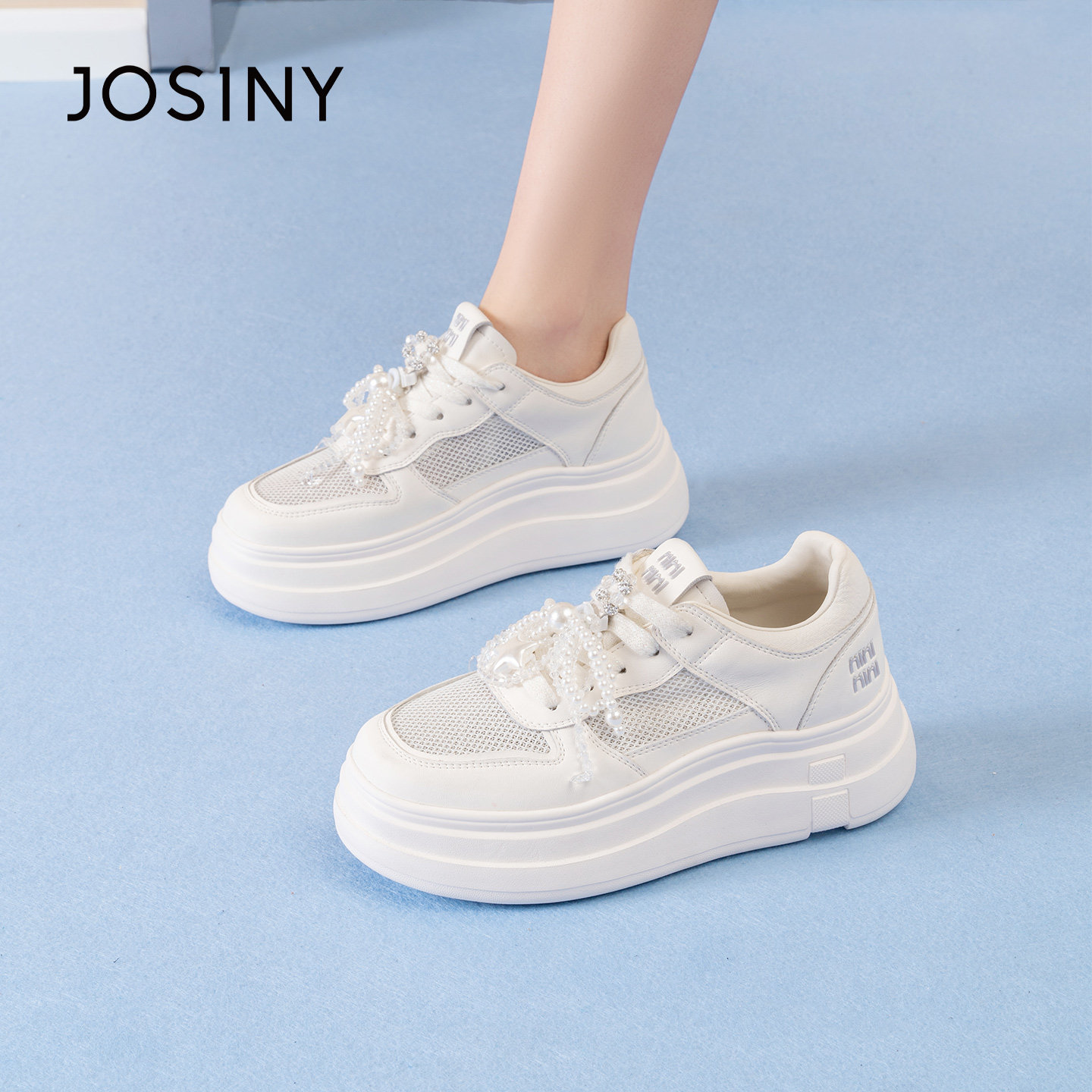 卓诗尼2026夏季新款厚底小白鞋时尚舒适板鞋潮流网面运动休闲鞋女,女鞋,休闲板鞋,淘宝优惠券,粉丝福利购,淘宝优惠卷