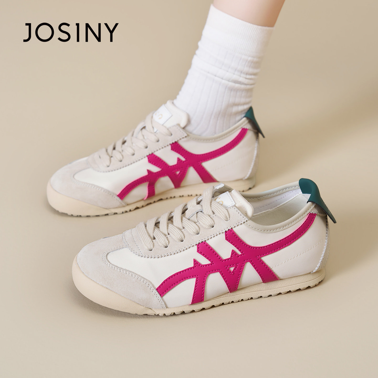 卓诗尼2026春季新款平底运动鞋时尚舒适厚底休闲鞋潮流复古德训鞋