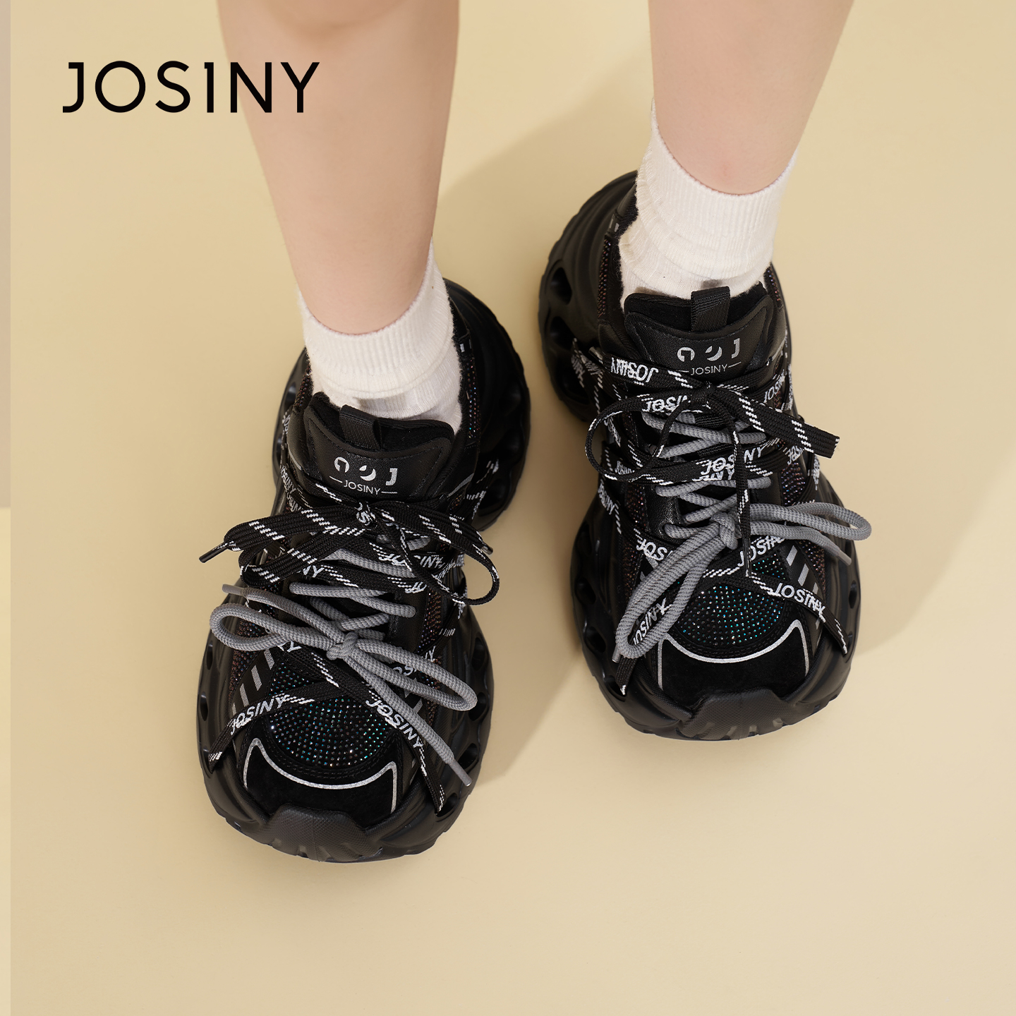 卓诗尼2025秋冬新款厚底老爹鞋时尚舒适休闲鞋潮流百搭显瘦运动鞋