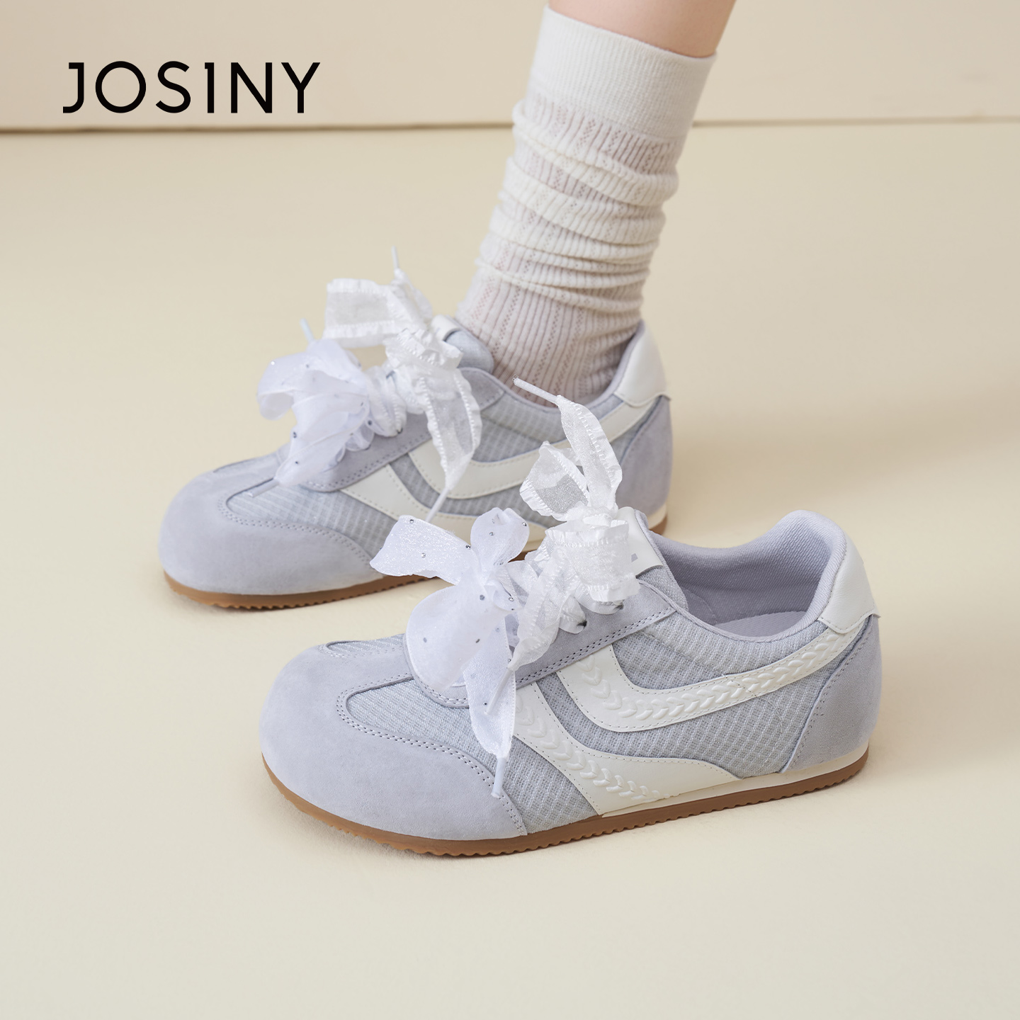 卓诗尼2026春季新款复古德训鞋潮流拼接阿甘鞋时尚舒适运动休闲鞋