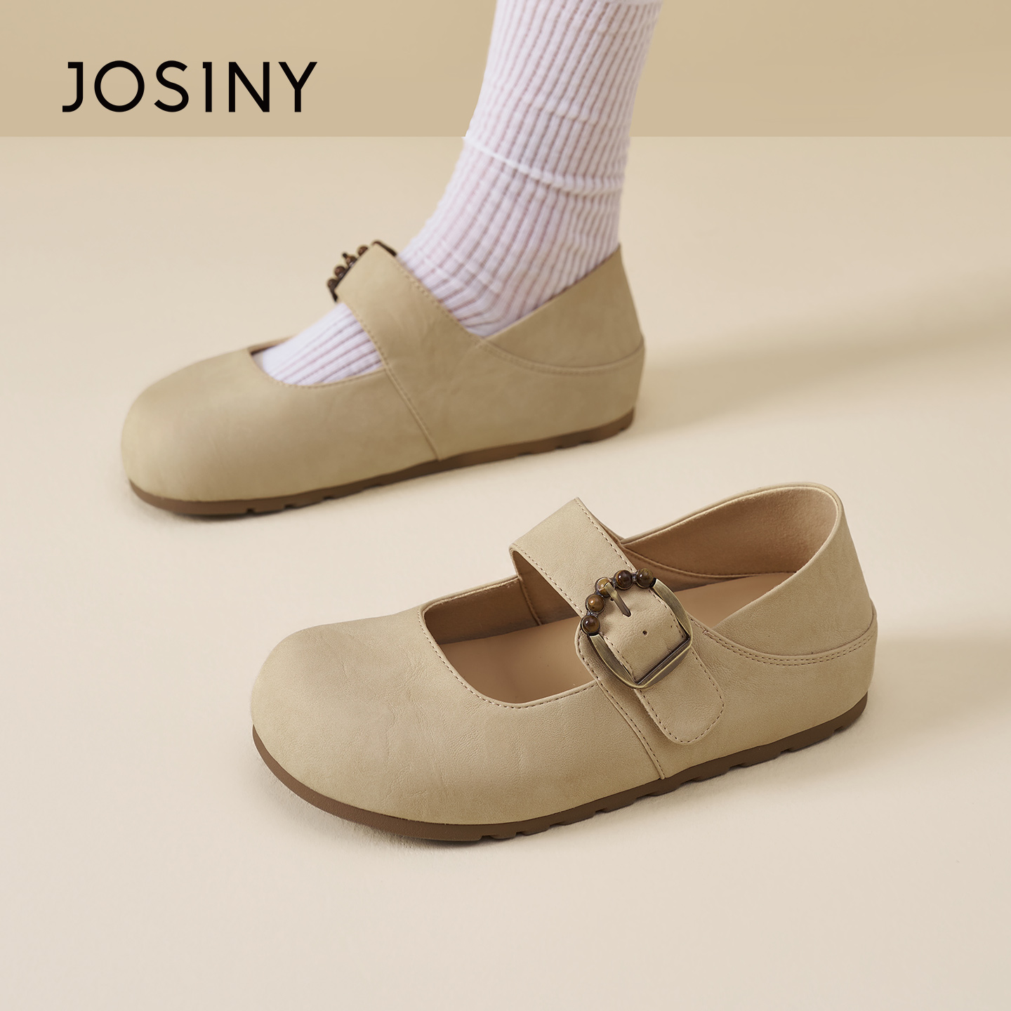 卓诗尼2026春季新款复古学院鞋时尚舒适休闲小皮鞋潮流百搭单鞋女