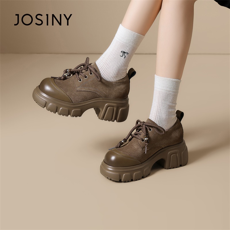 卓诗尼2025秋季新款厚底乐福鞋