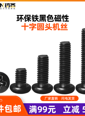 M1M1.4M1.6M2M2.5M3M4黑色圆头螺丝钉十字盘头螺钉精密电子小螺丝