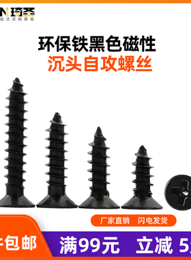 包邮黑色十字沉头自攻螺丝钉 KA平头自攻电子小螺丝钉