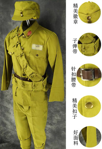 黄色国士兵演出服 复古老式民国抗战道具德式国军陆军话剧服装