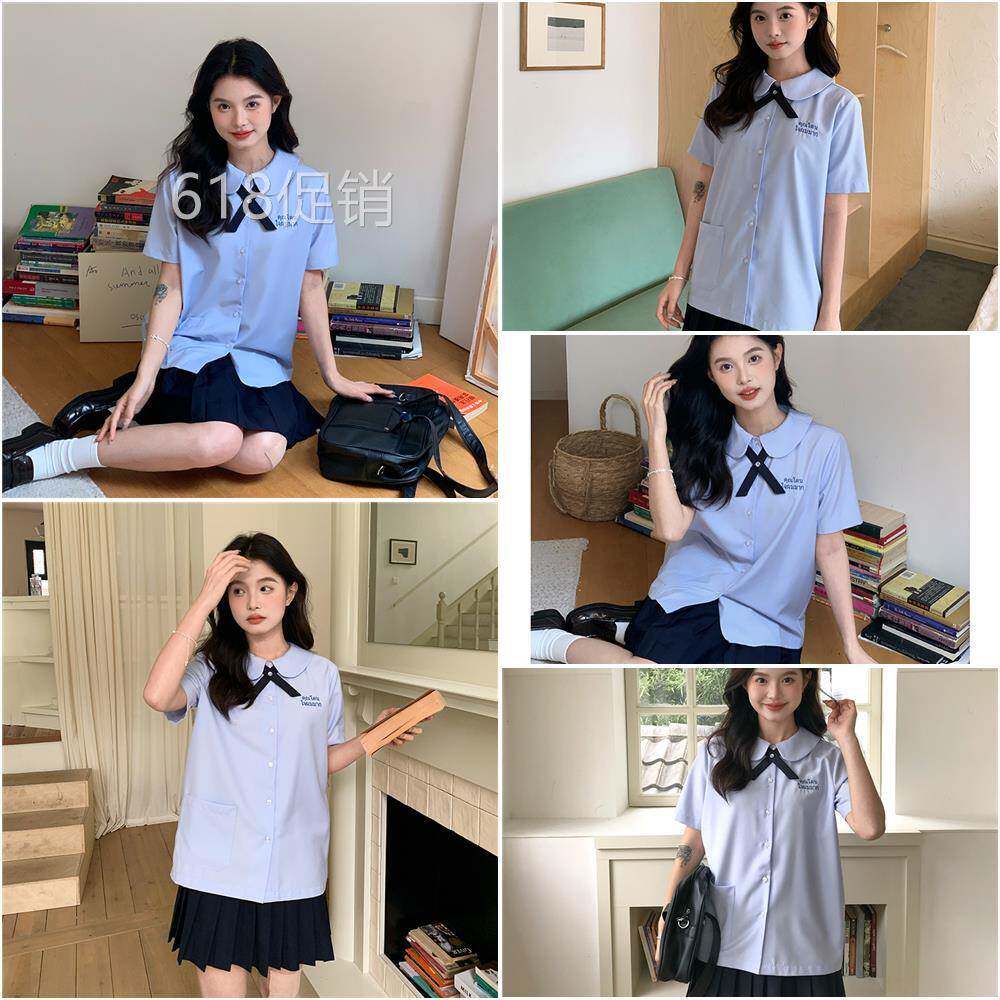 东京岁时记jk制服泰国校服短袖夏季蓝色毕业季泰式校服衬衫套装女