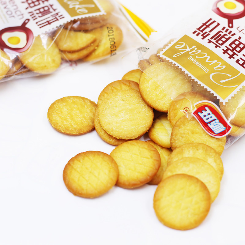 顺旺蛋黄煎饼整箱2斤雪花酥原料小饼干鸡蛋酥饼散装小零食批