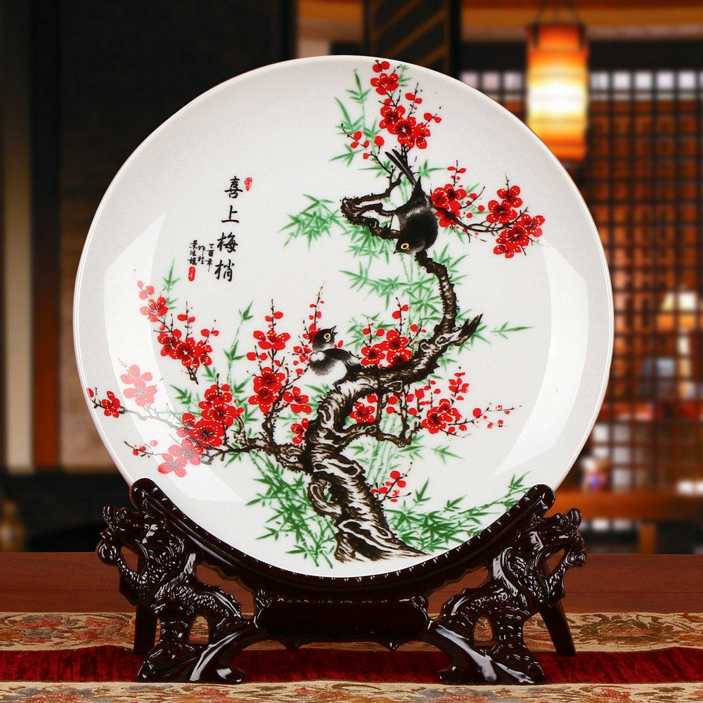 景德镇陶瓷器喜鹊现代家居装饰