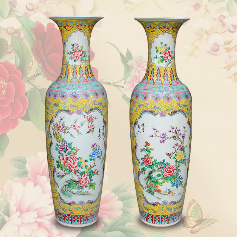 Jingdezhen Ceramic Chinese classical To fake something antique Hand drawn Pastel Flower to ground Large vase Lobby The opening giftin the Home accessories , Vase/Flower/Artificial flowers/Imitation jewelry , Flower/Vase , Vase  category - from Buy2taobao.com to provide professional Taobao agent buy service
