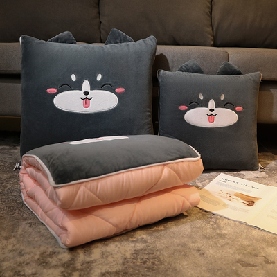 折叠抱枕被子两用二合一办公室午睡车载靠垫汽车多功能枕头毯子