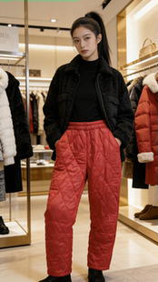 冬季女士精品棉裤羽绒丝棉时尚大气保温休闲裤