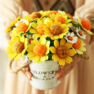 打发时间不织布盆花束摆件免裁剪小学生手工课材料diy情人节礼物