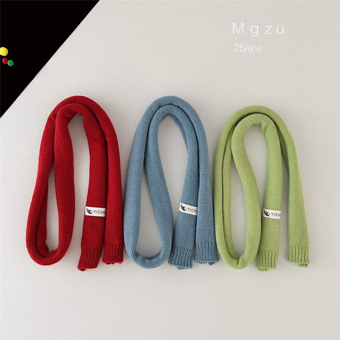 宝宝秋冬围巾男女宝细条穿搭围脖