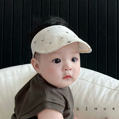 柔软棉纱囟门帽大檐婴儿遮阳帽