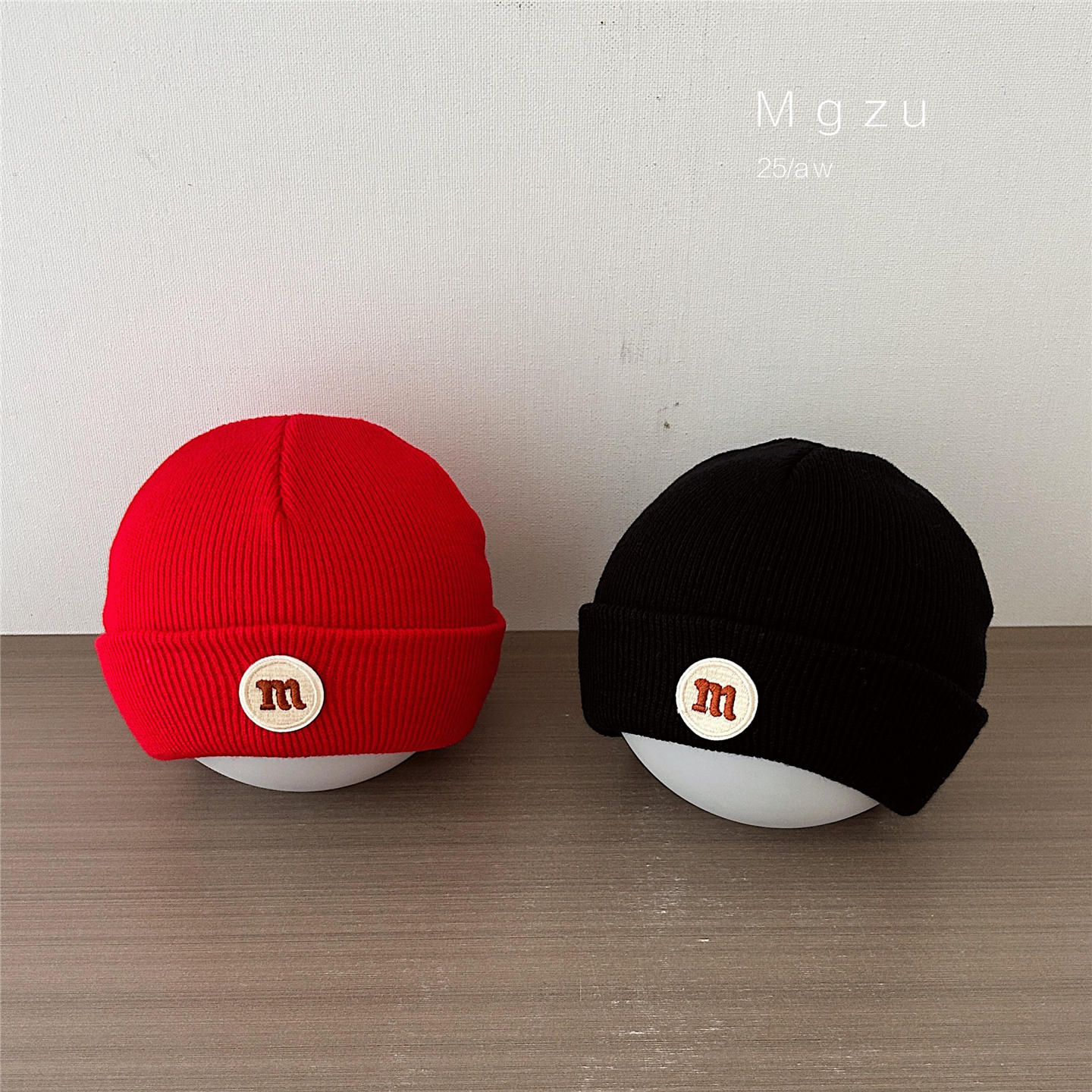 婴儿帽子冬季双层加厚男童宝宝针织套头帽韩版可爱女童保暖毛线帽