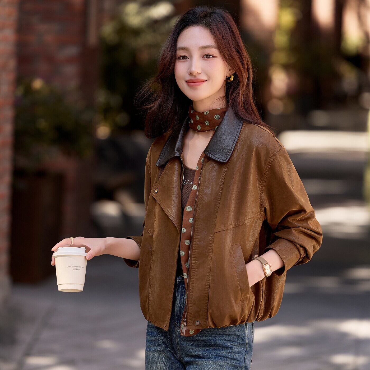 2026新款复古皮衣女短款春秋外套宽松美式机车夹克小个子显高上衣