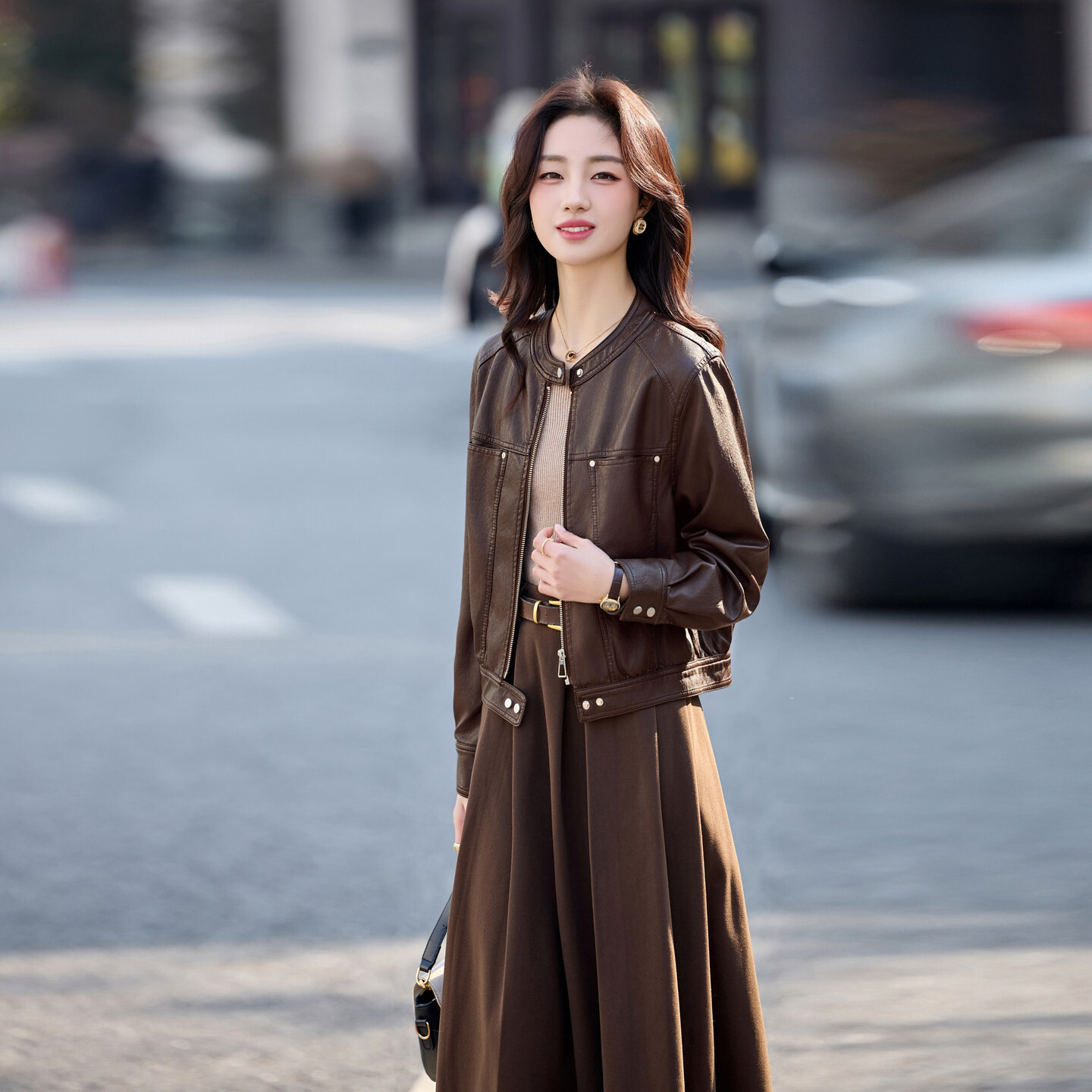 短款pu皮衣外套女2026春秋新款小个子酷飒风气质复古休闲机车夹克