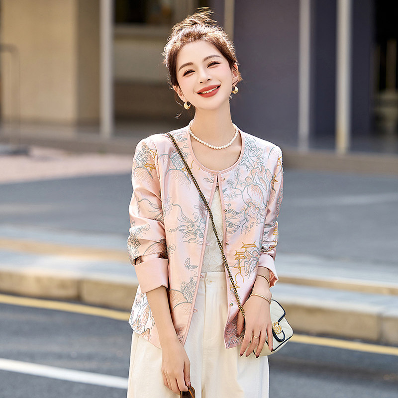 新中式国风短款外套女2025春新款重工刺绣复古轻奢高级感宽松上衣