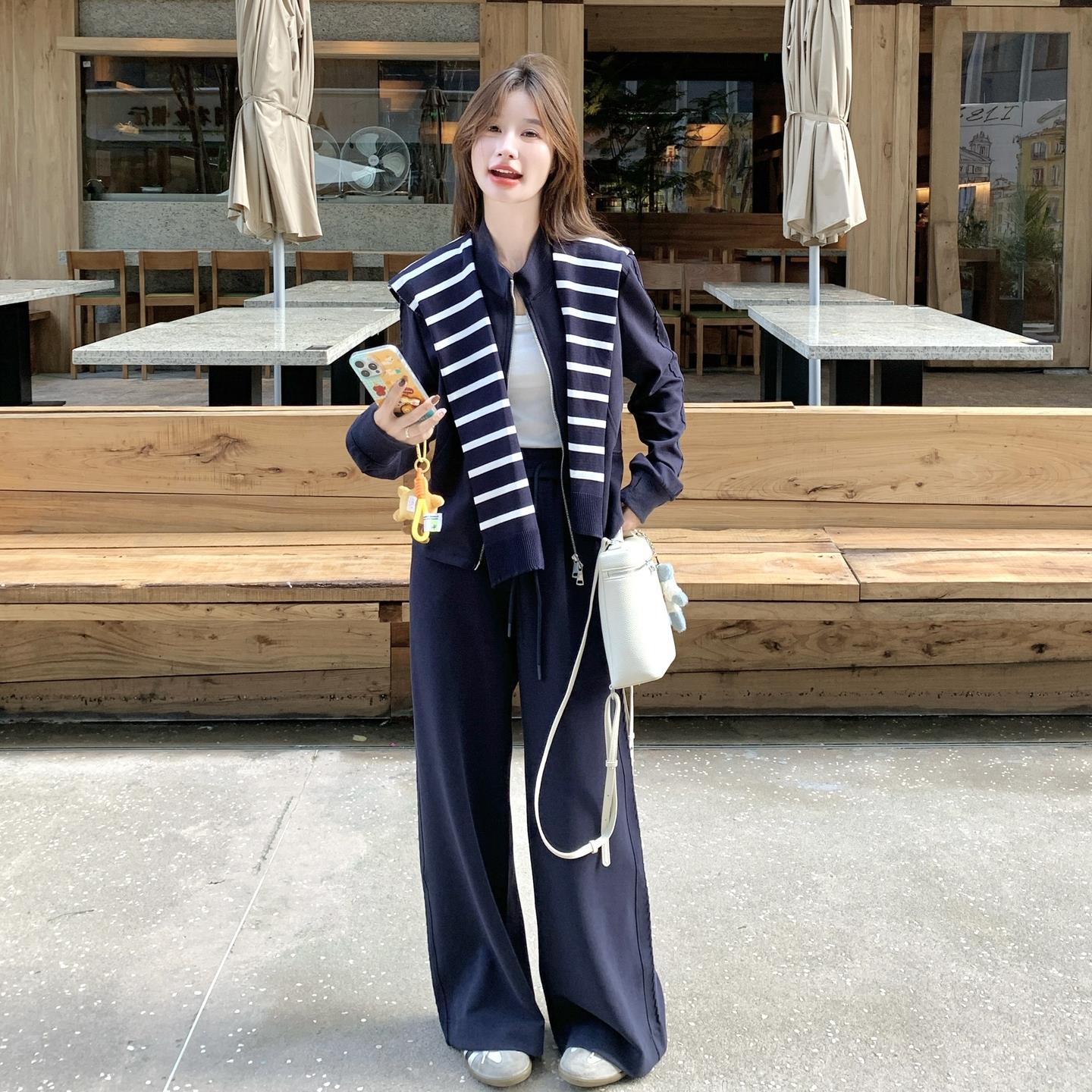 休闲显瘦卫衣休闲裤两件套女春秋装新款宽松减龄超火穿搭韩系套装