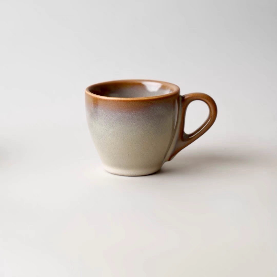 出澳洲brewest窑变浓缩咖啡杯100ml高温釉下彩微波炉洗碗机@4-2@