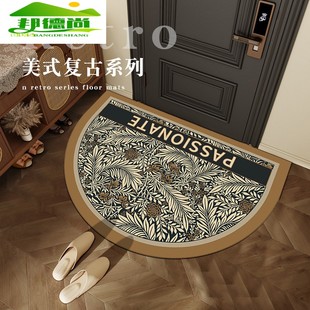复古美式 新款 入户门垫家用玄关门口地垫耐脏耐滑蹭脚垫可水洗地垫