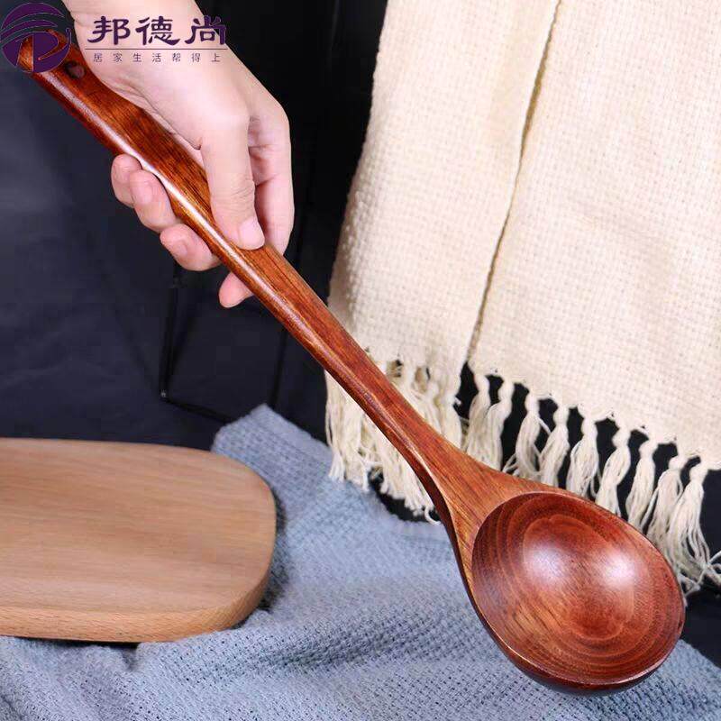 炒菜木勺加长手柄木汤勺可炒菜木勺仿古木汤勺家用木勺子