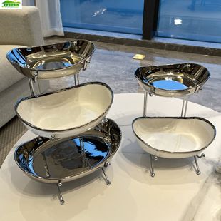 轻奢高档多层水果盘家用客厅茶几果盘摆放零食盘糖果盘坚果盘摆件