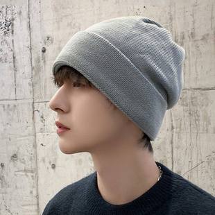 包头帽潮 针织帽套头帽冬天男士 帽子男冬季 保暖加绒加厚毛线帽男款