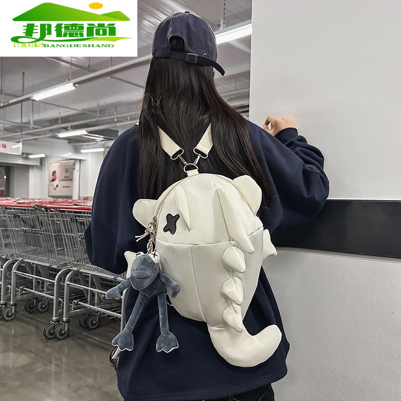 恐龙鲨鱼创意怪兽背包卡通双肩包男女新款搞怪个性学生网红书包潮