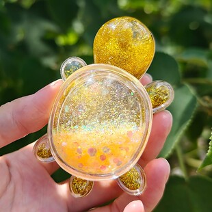 全红流沙小乌龟婵双层入油小金龟创意桌面汽车摆件装饰解压小玩具