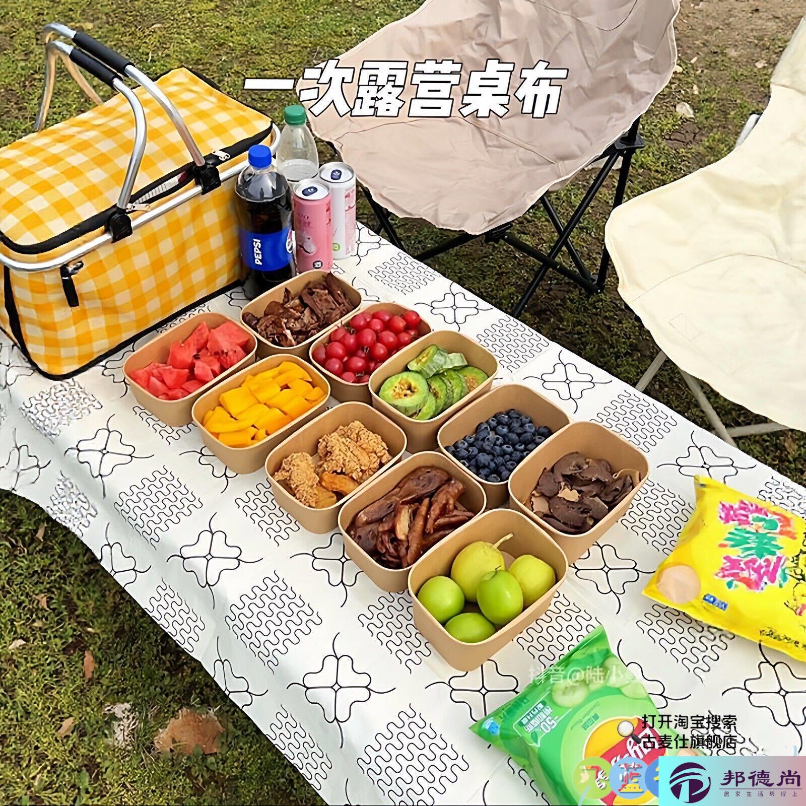 春游露营一次性桌布朋友聚会桌子隔脏垫防水防油户外野餐防潮垫子图片