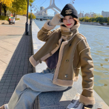 现货有货主推款推荐皮毛一体短外套271-9057-P195K288，女装短外套，浙宝271