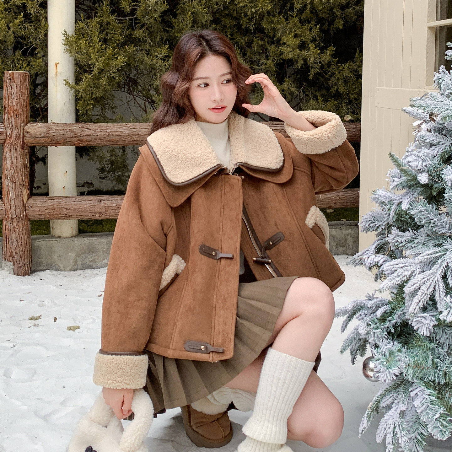 现货271-9258P195K288新款皮毛一体外套,女装短外套,浙宝271