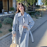 现货有买家秀风衣蓝色过膝中长款外套271-8152P155K228，女装风衣，浙宝271