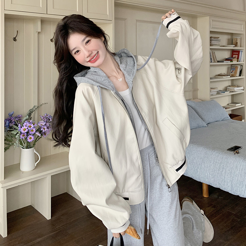 现货新增买家秀蛋白皮新款假两件短外套2C369-8151P155K218,女装短外套,浙宝271