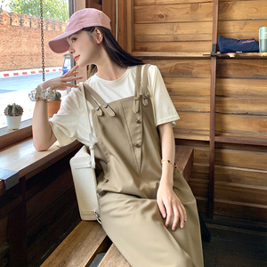 减龄工装背带裙女夏小个子可爱绝美流行网红爆款裙洋气