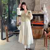 现货有买家秀主推连衣裙+马甲两件套271-8155P165K228，女装连衣裙，浙宝271