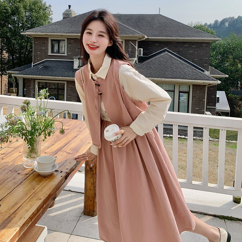 现货亲肤料春夏款连衣裙+马甲真两件套271-8079-P155K218，女装连衣裙，浙宝271