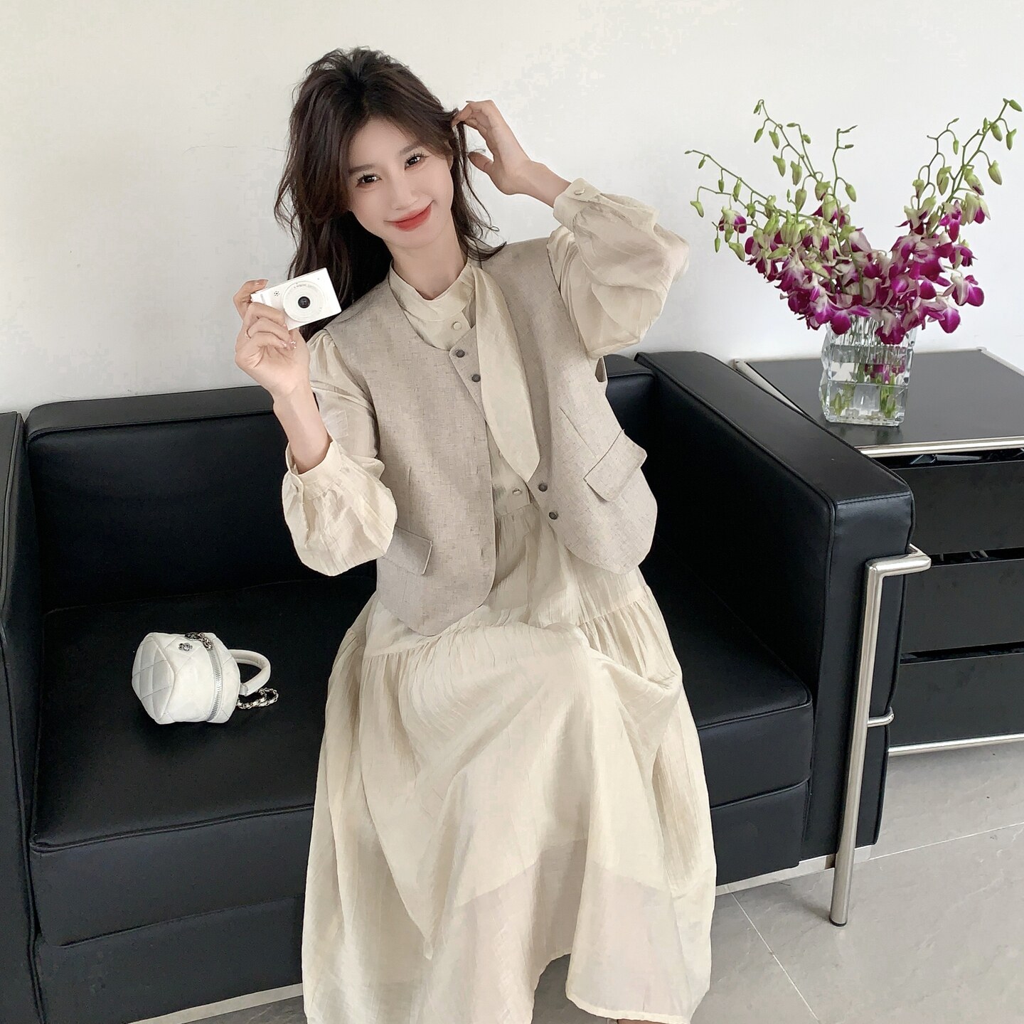 现货2C369-8226P165K238新款连衣裙+马甲套装,女装连衣裙,浙宝271
