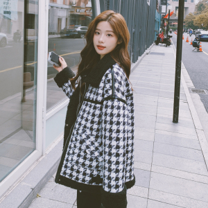 现货 经典新品千鸟格皮毛一体加厚外套271-7599-P185 控268,女装皮草,浙宝271