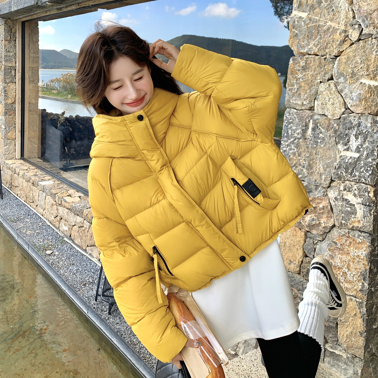 现货271-9261P355K528新款泡芙款面包90绒羽绒服，女装羽绒服，浙宝271