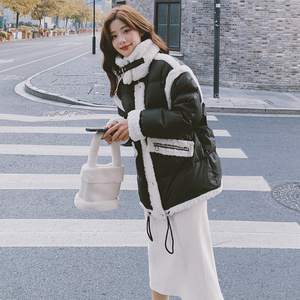 现货出黑白经典拼接羊羔毛90绒羽绒服 271-7598-P295  控468图片