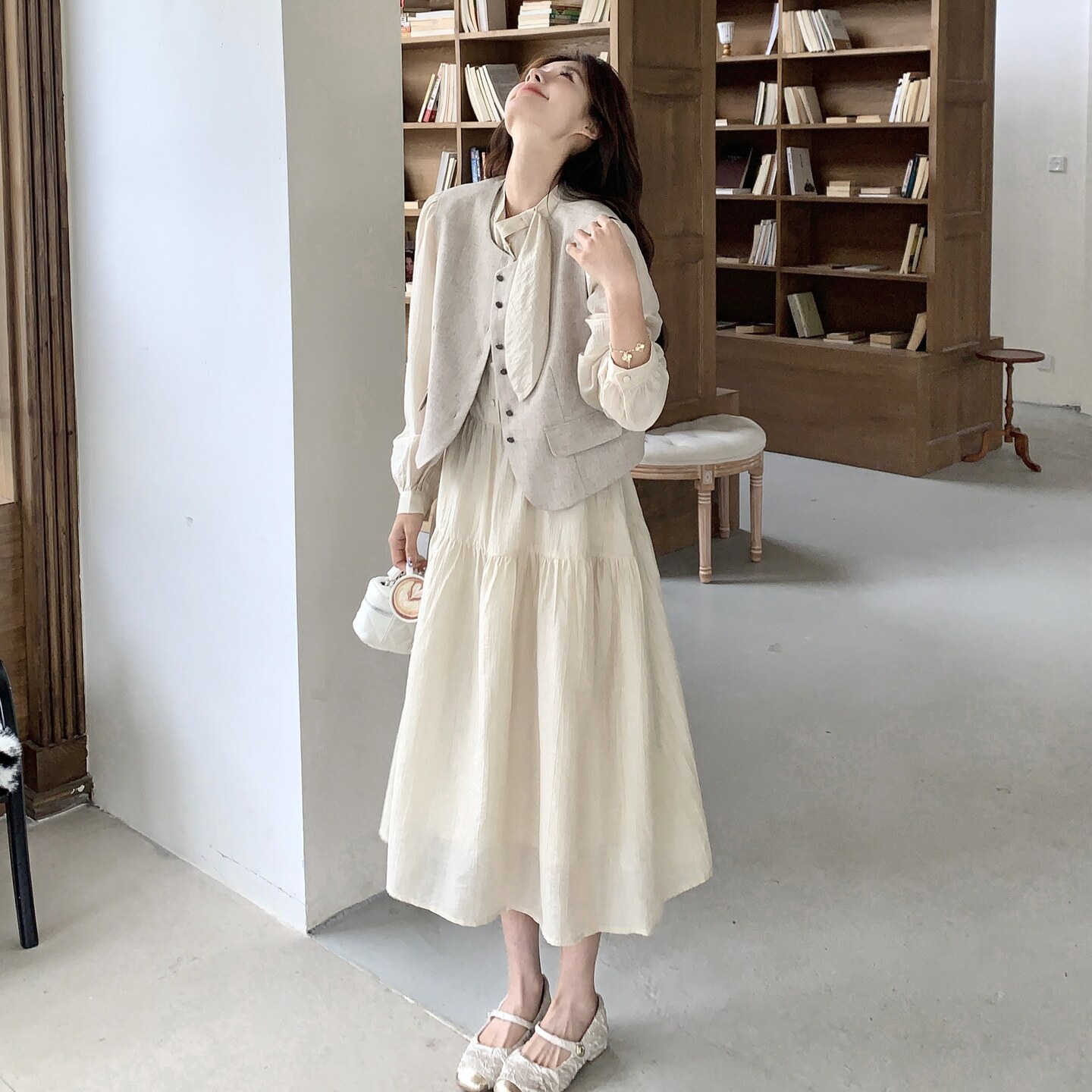 现货271-8226P165K238新款连衣裙+马甲套装,女装连衣裙,浙宝271
