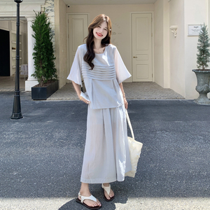 现货 2C369-6333P175K278 新款灰蓝色两件套套装，女装套装/套裙，浙宝271