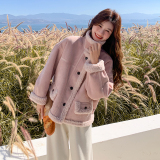 现货新款皮毛一体粉色外套271-9230P195K288，女装短外套，浙宝271